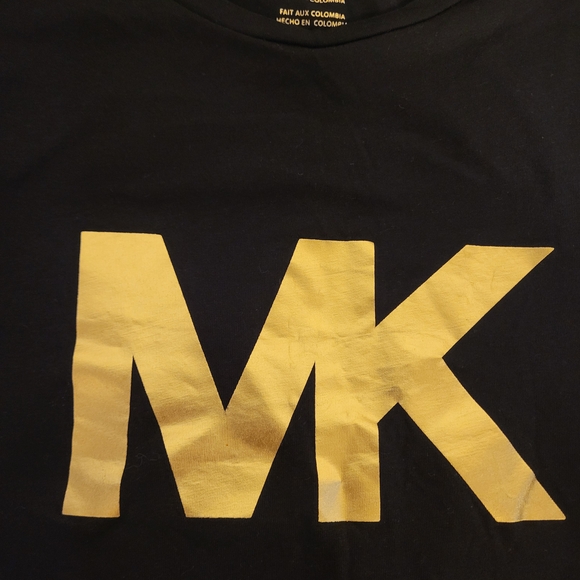 MK Michael Kors Goldtone Logo Tee T-Shirt Top  Size 2X - Picture 4 of 5
